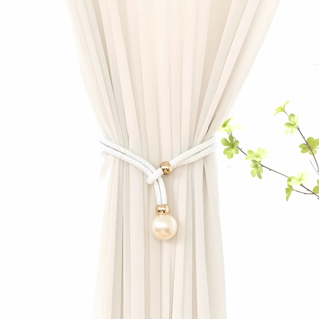 PearlaLoop – Elegant Pearl Curtain Tiebacks (Pair)