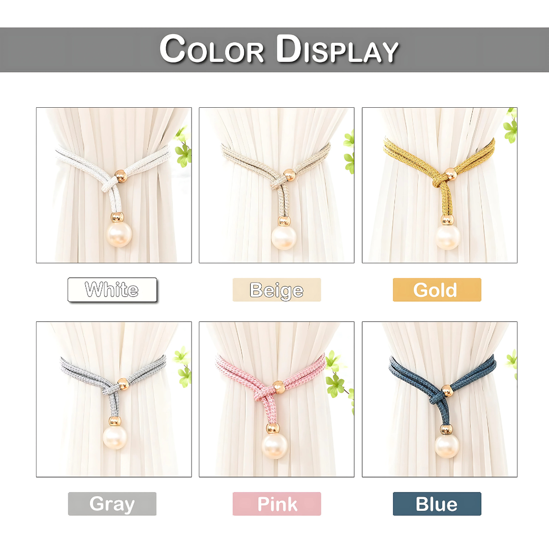 PearlaLoop – Elegant Pearl Curtain Tiebacks (Pair)