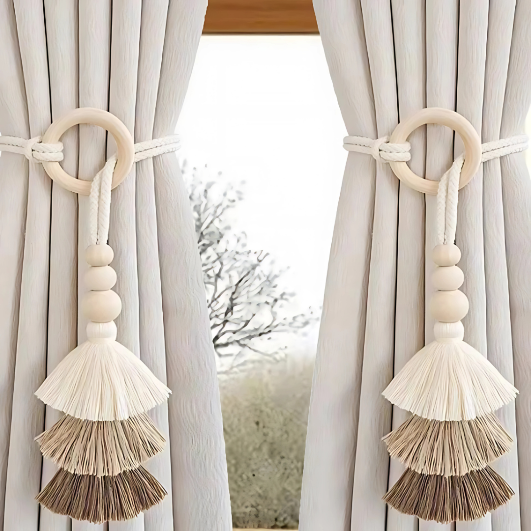 ThreadedGrace – Handmade Tassel Tiebacks (Set of 2) - Curtain Holder