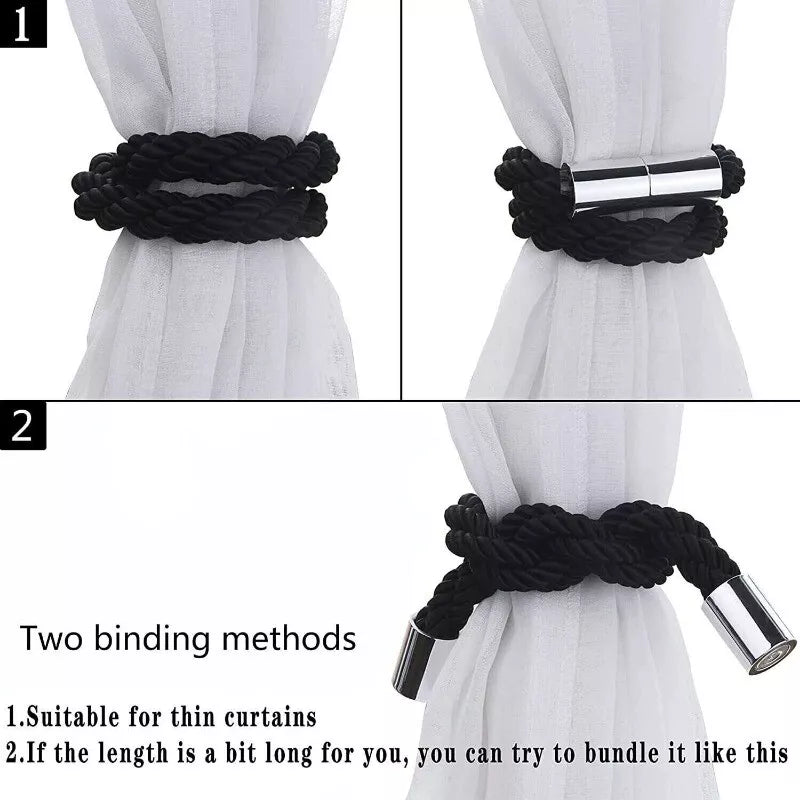 AuraWrap – Magnetic Sheer Curtain Tiebacks (Set of 2) - Curtain Holder