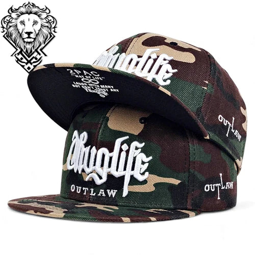 Hiphop Snapback Flat Brim Hat Embroidered Men Women Street Fashion Baseball Cap