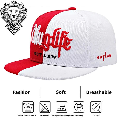 Hiphop Snapback Flat Brim Hat Embroidered Men Women Street Fashion Baseball Cap