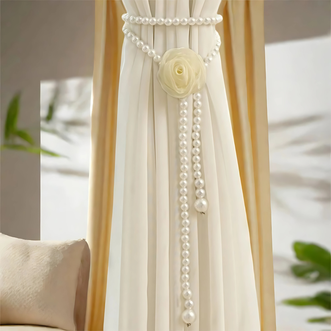PearlAura – Classic Pearl Rope Tiebacks (Pair)