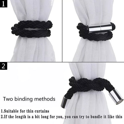 AuraWrap – Magnetic Sheer Curtain Tiebacks (Set of 2) - Curtain Holder